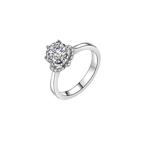 True Love Crowned White Lab Grown Diamond in 18K White Gold Ring