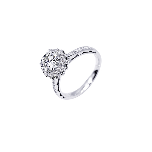 Starry Sky White Lab Grown Diamond in 18K White Gold Ring