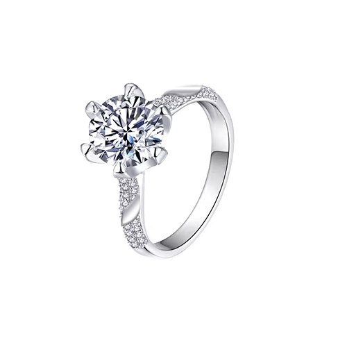 Lily Elegance White Lab Grown Diamond in 18K White Gold Ring