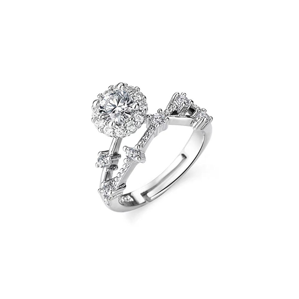 Heartbound White Lab Grown Diamond in 18K White Gold Ring