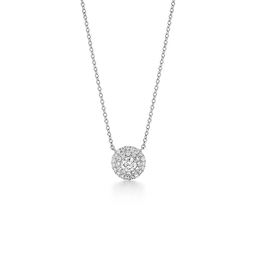 Double Layer Pavé White Lab Grown Diamond in 18K White Gold Necklace