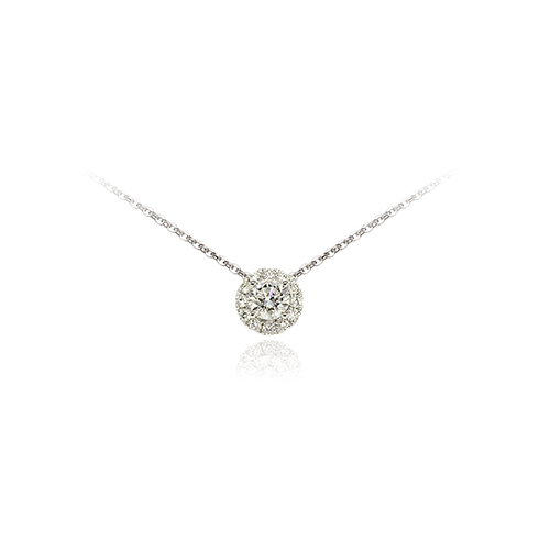 50 Centimeter Pavé White Lab Grown Diamond in 18K White Gold Necklace