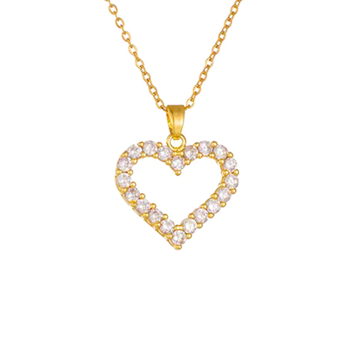 Heart White Lab Grown Diamond in 18K White Gold Necklace