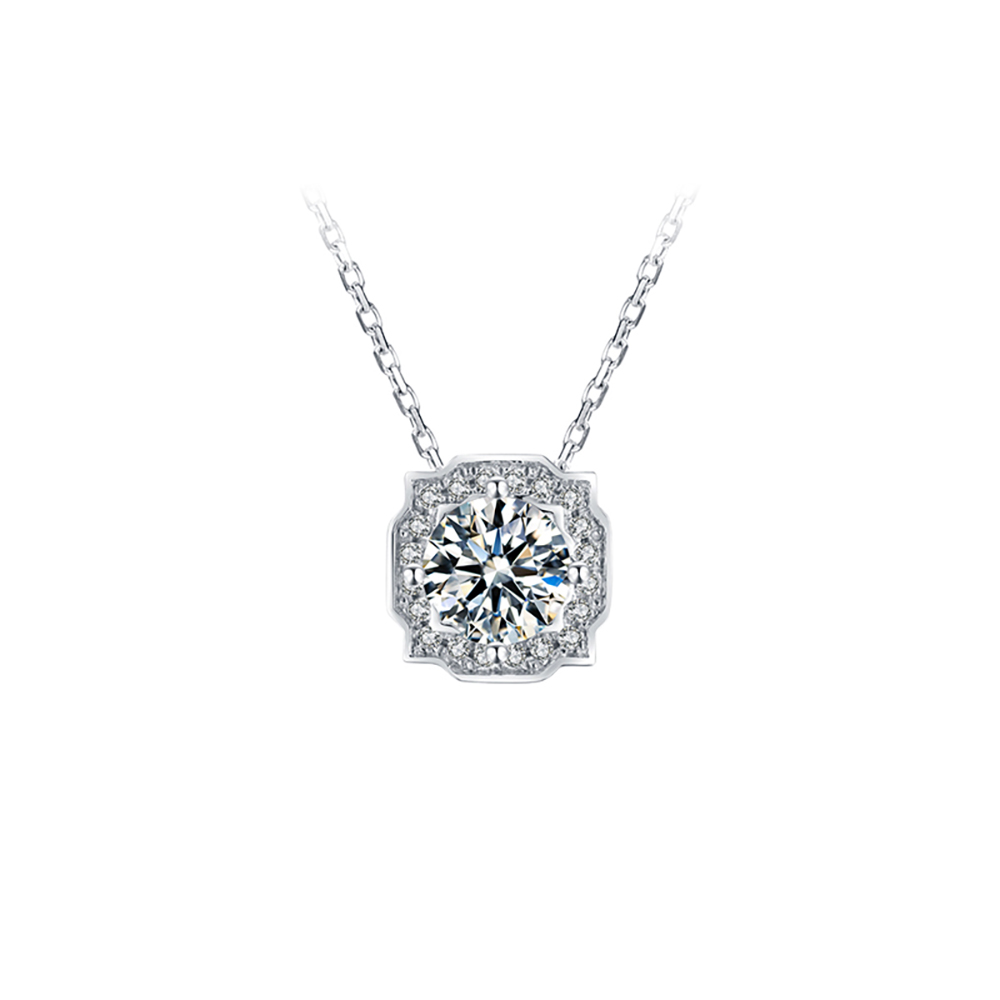 Berlini White Lab Grown Diamond in 18K White Gold Necklace