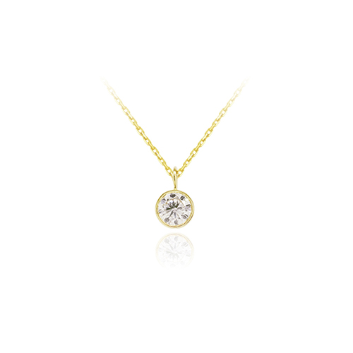 Bubble White Lab Grown Diamond in 18K White Gold Necklace