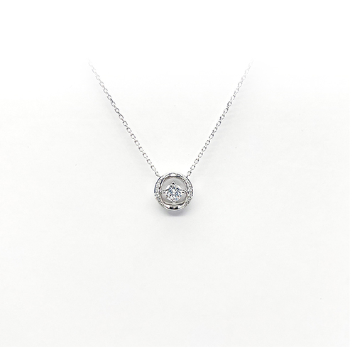 Starry Sky Set White Lab Grown Diamond in 18K White Gold Necklace